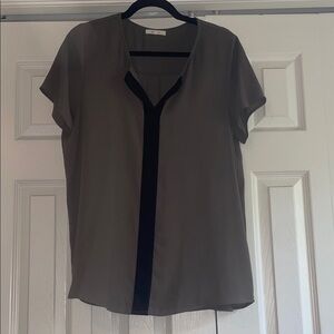 Pleione Black and Dark Green with Grey Hue Blouse
